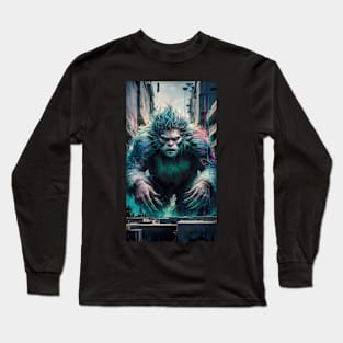 Colorful Yeti graffiti art Long Sleeve T-Shirt